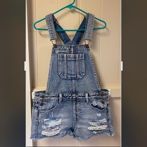 Jean short overalls